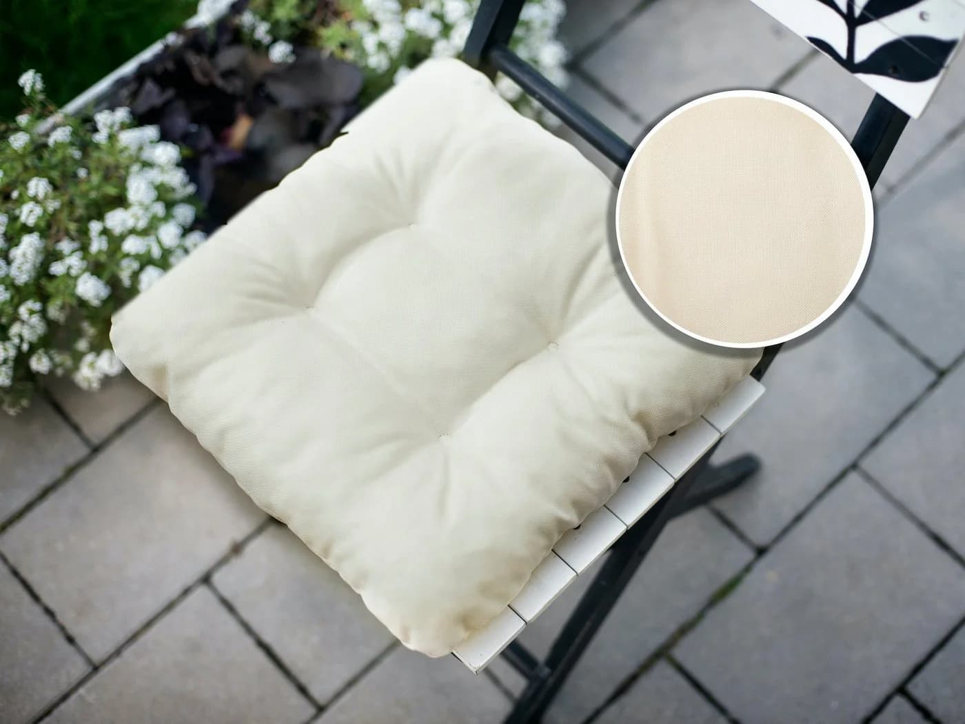 sunnypillow Stuhlkissen 4er Set 45x45 cm Bequeme 8cm Polsterauflage - Bild 4