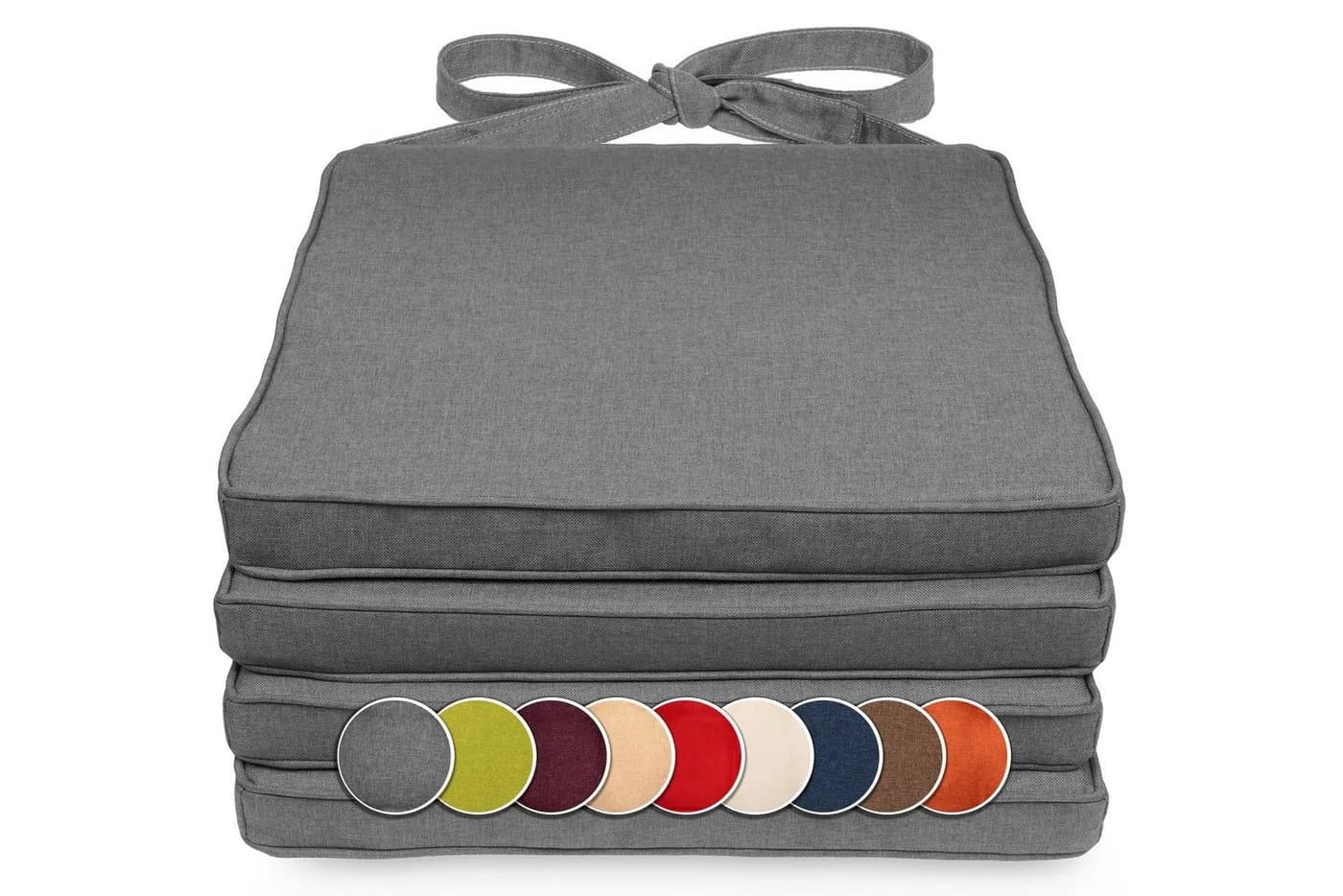 sunnypillow Stuhlkissen 4er Set Grau Modern - Bild 2