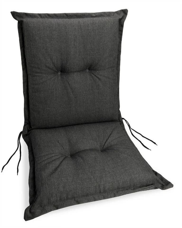 sunnypillow Stuhlkissen Anthrazit UV-Lichtecht Gartenstuhlauflage - Bild 2