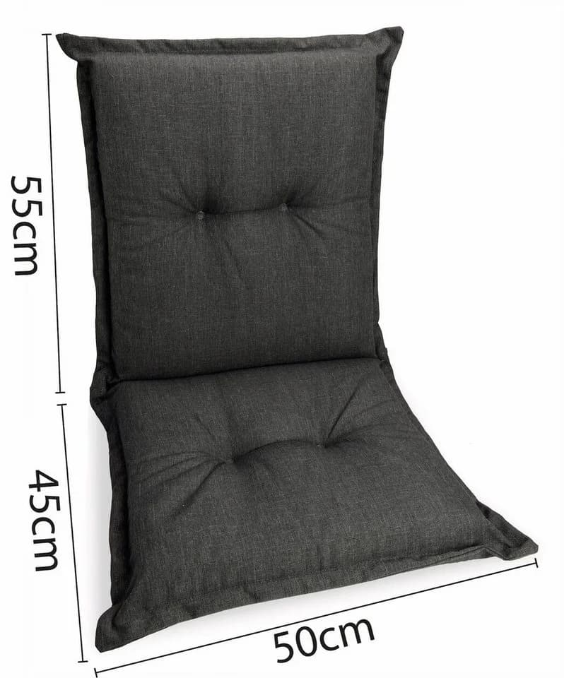 sunnypillow Stuhlkissen Anthrazit UV-Lichtecht Gartenstuhlauflage - Bild 3