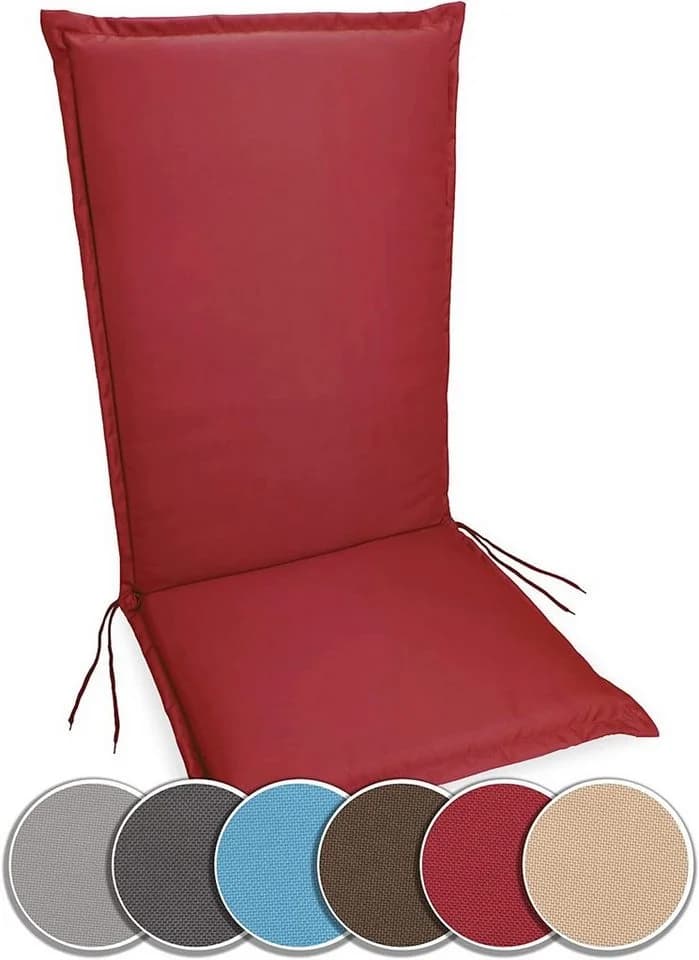 sunnypillow Gartenstuhlauflage Rot 9cm Extra Dick - Bild 2