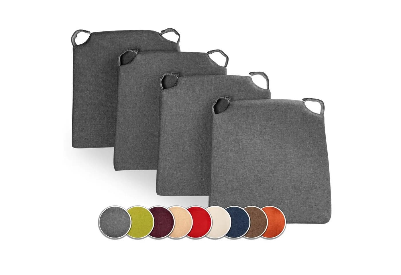 sunnypillow Stuhlkissen 4er Set Anthrazit Modern - Bild 2