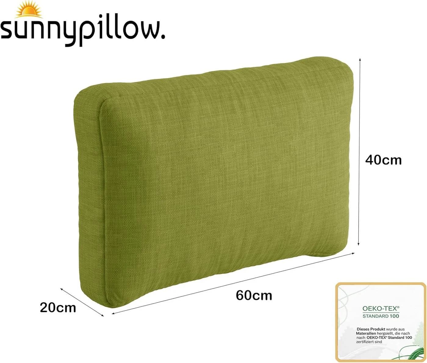 sunnypillow Palettenkissen Palettenpolster Grün wasserabweisend