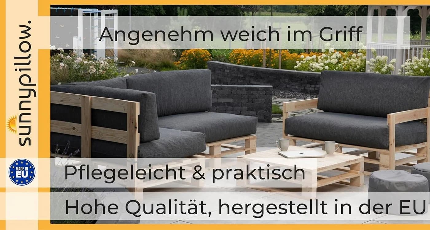 sunnypillow Palettenkissen Boston Set Palettenauflage Indoor Outdoor - Bild 4