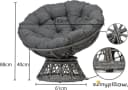 sunnypillow Rattanstuhl Papasansessel mit Kissen Anthrazit Bild 1