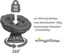 sunnypillow Rattanstuhl Papasansessel mit Kissen Anthrazit Bild 3