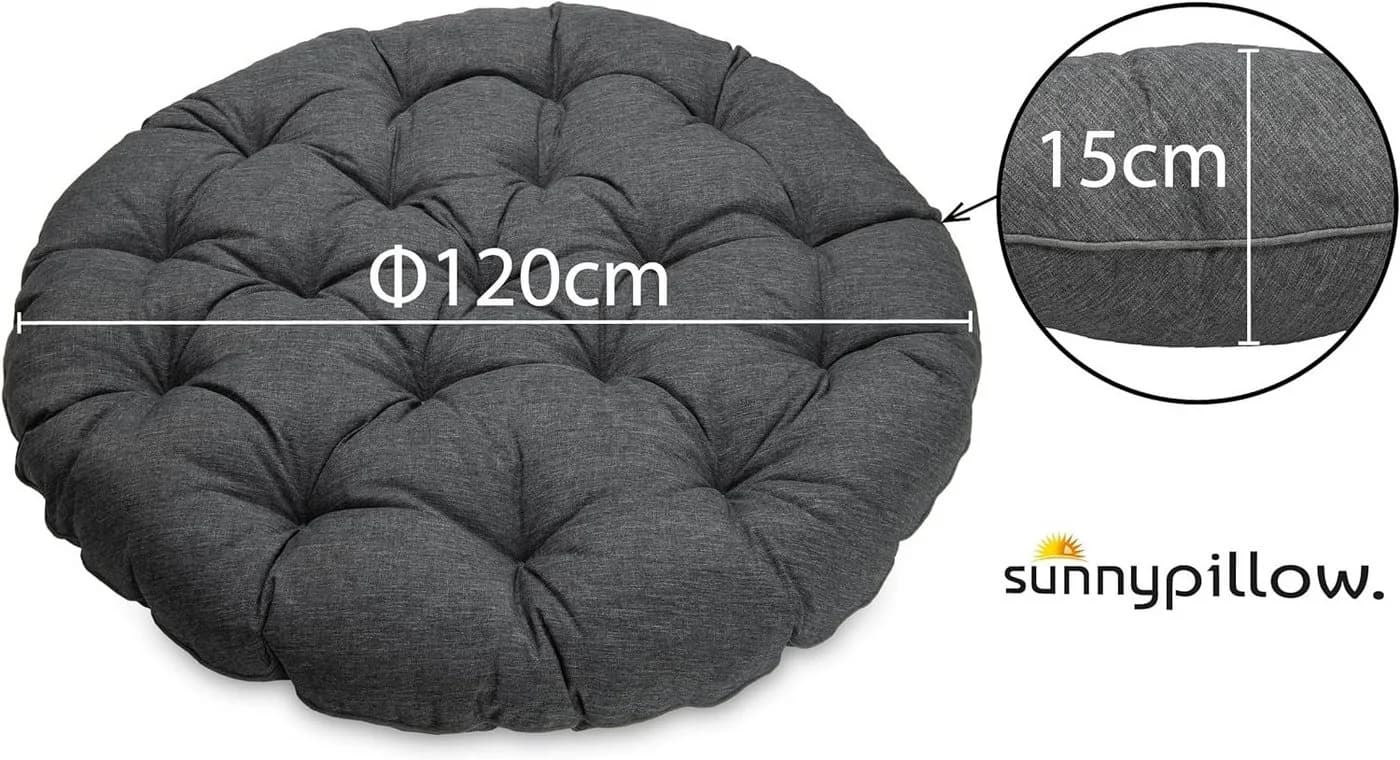sunnypillow Rattanstuhl Papasansessel mit Kissen Anthrazit - Bild 5