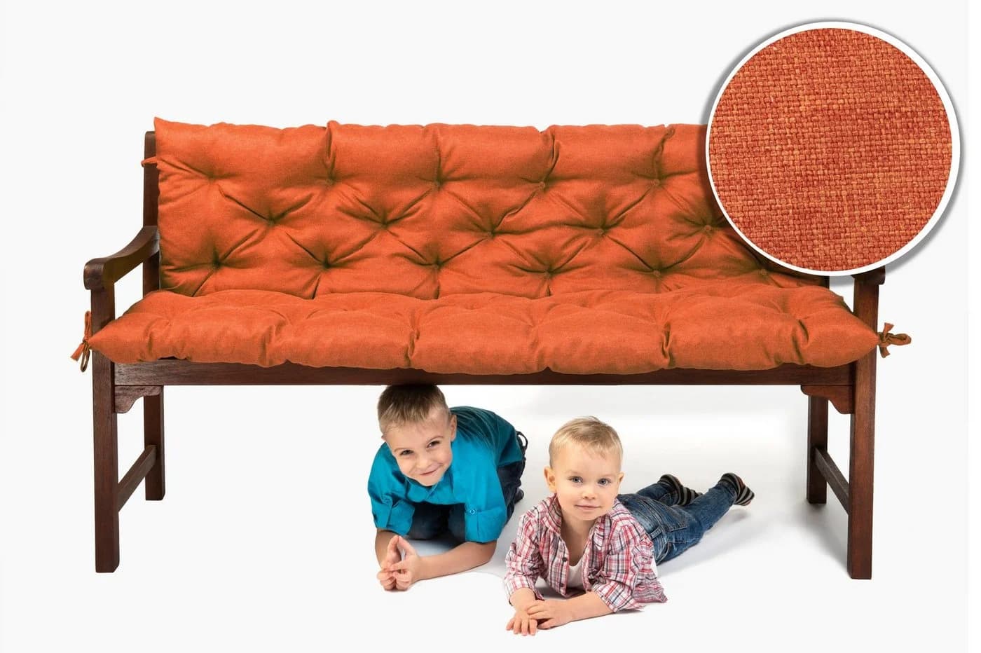 sunnypillow Bankauflage Orange Polyester mit Befestigungsbändern