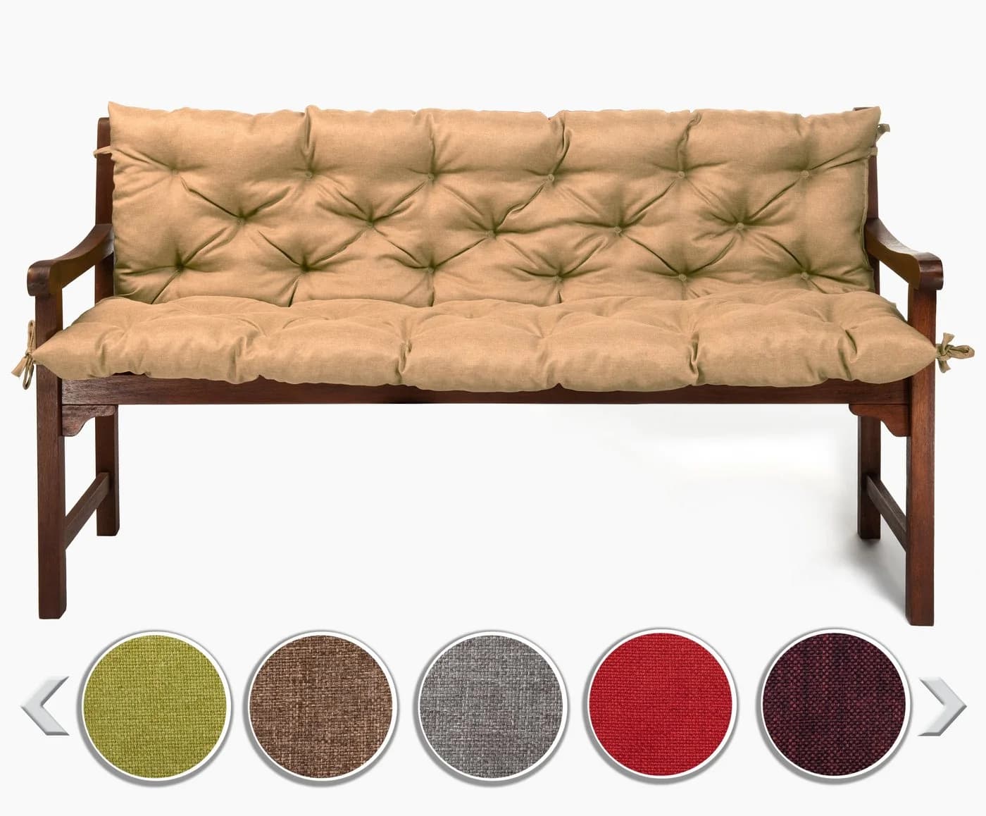 sunnypillow Bankauflage sandfarben Polyester mit Befestigungsbändern - Bild 2