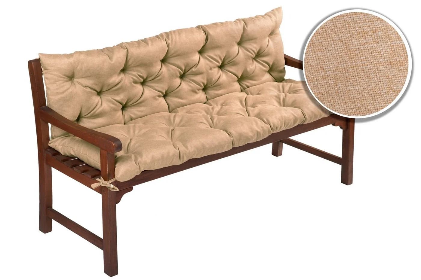 sunnypillow Bankauflage sandfarben Polyester mit Befestigungsbändern - Bild 3