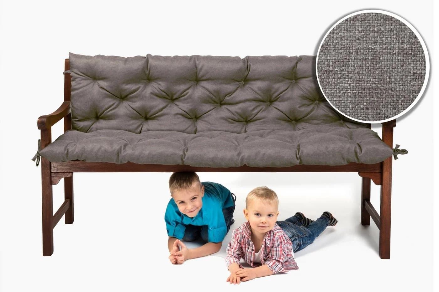 sunnypillow Bankauflage grau mit Befestigungsbändern