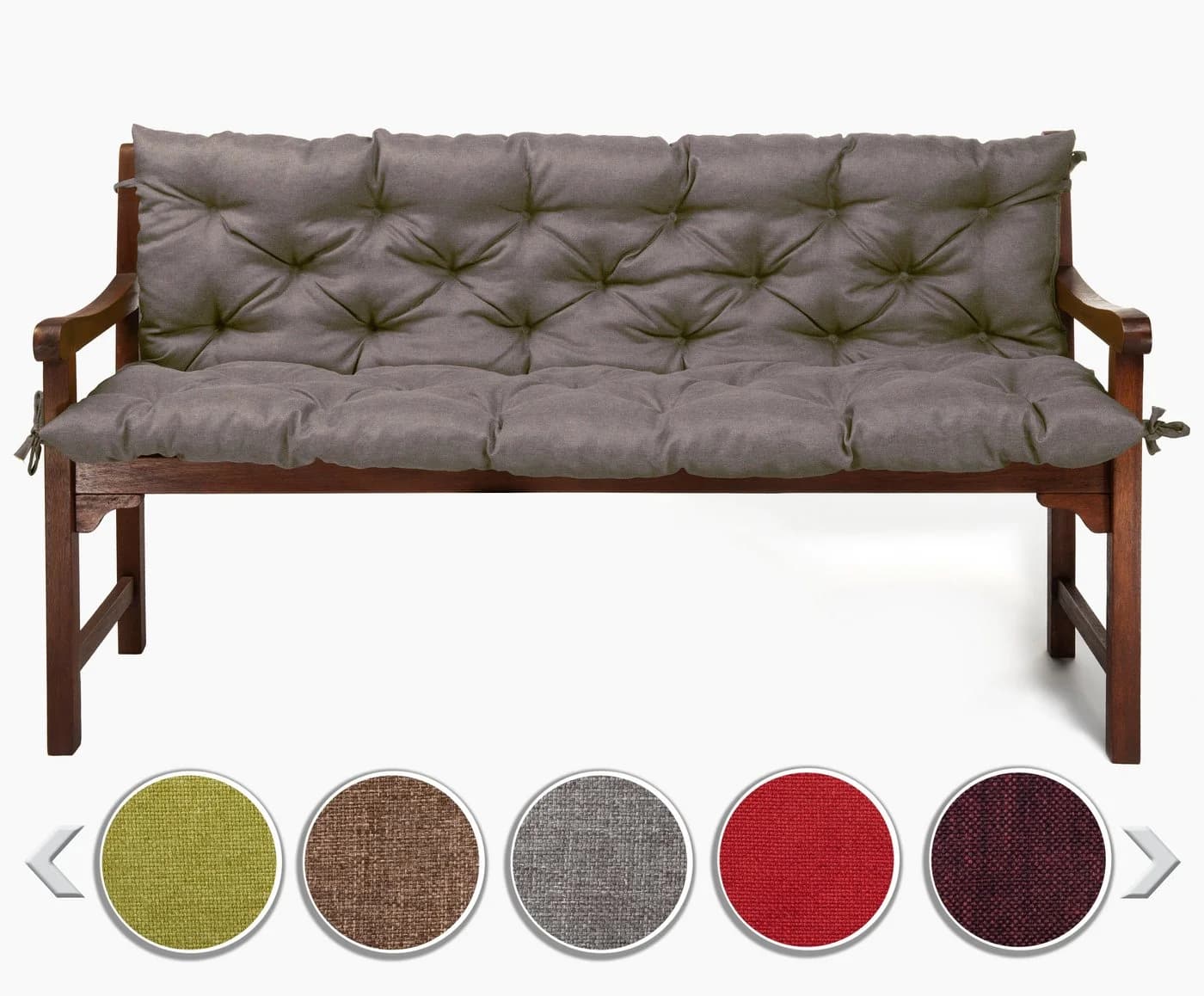 sunnypillow Bankauflage grau mit Befestigungsbändern - Bild 2
