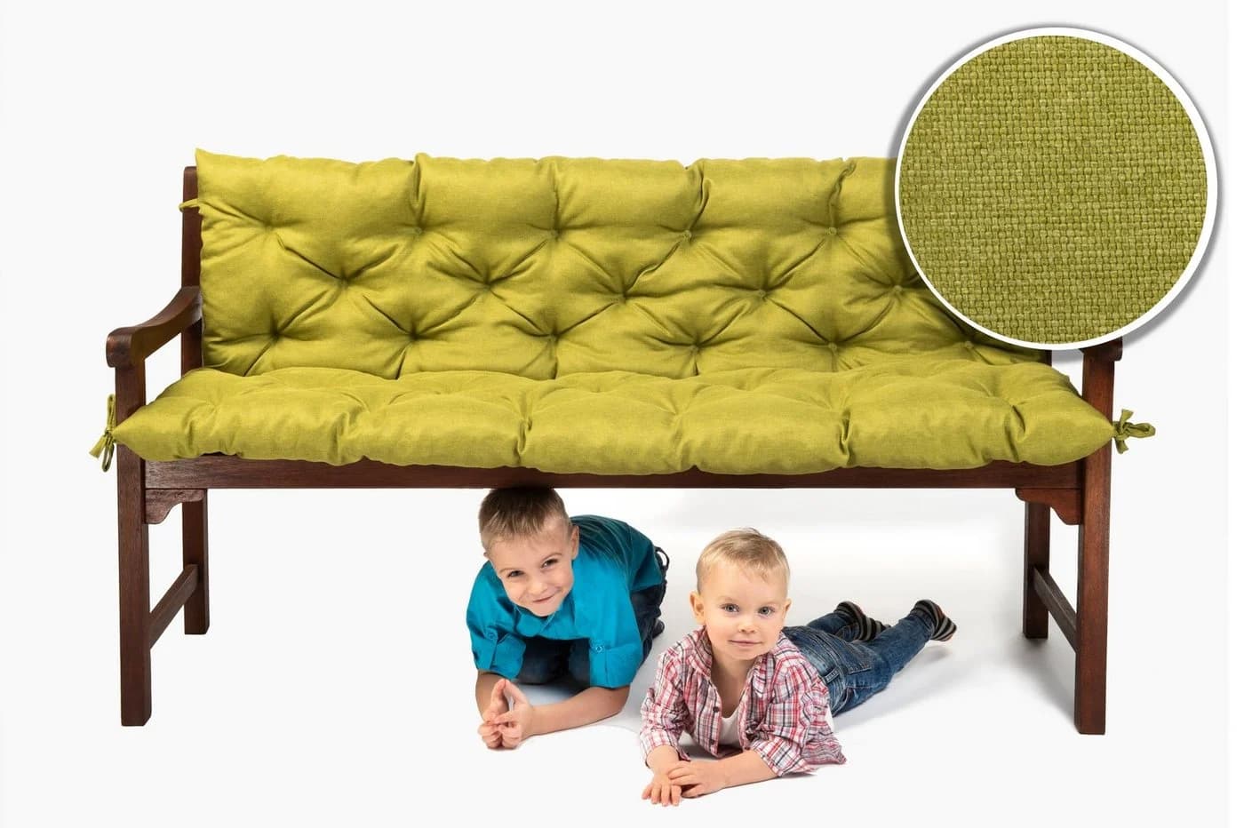 sunnypillow Bankauflage mit Befestigungsbändern grün