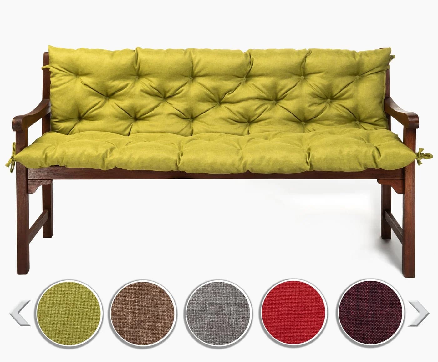 sunnypillow Bankauflage mit Befestigungsbändern grün - Bild 2