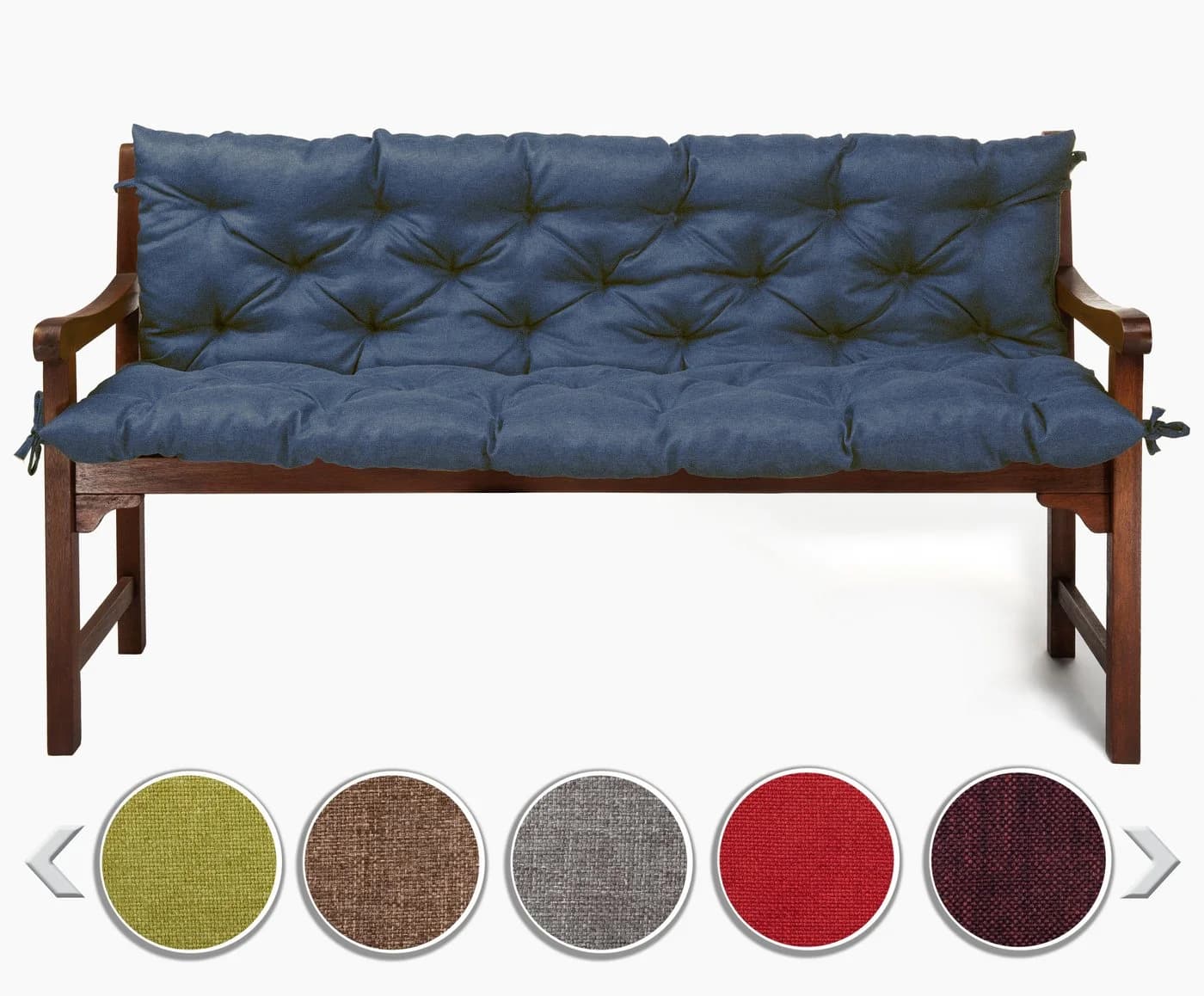 sunnypillow Bankauflage Blau Polyester mit Befestigungsbändern - Bild 2