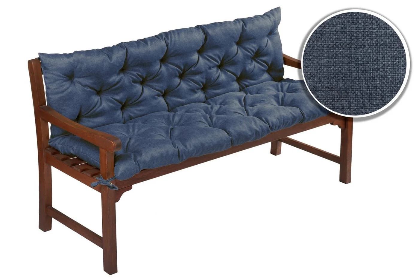 sunnypillow Bankauflage Blau Polyester mit Befestigungsbändern - Bild 3