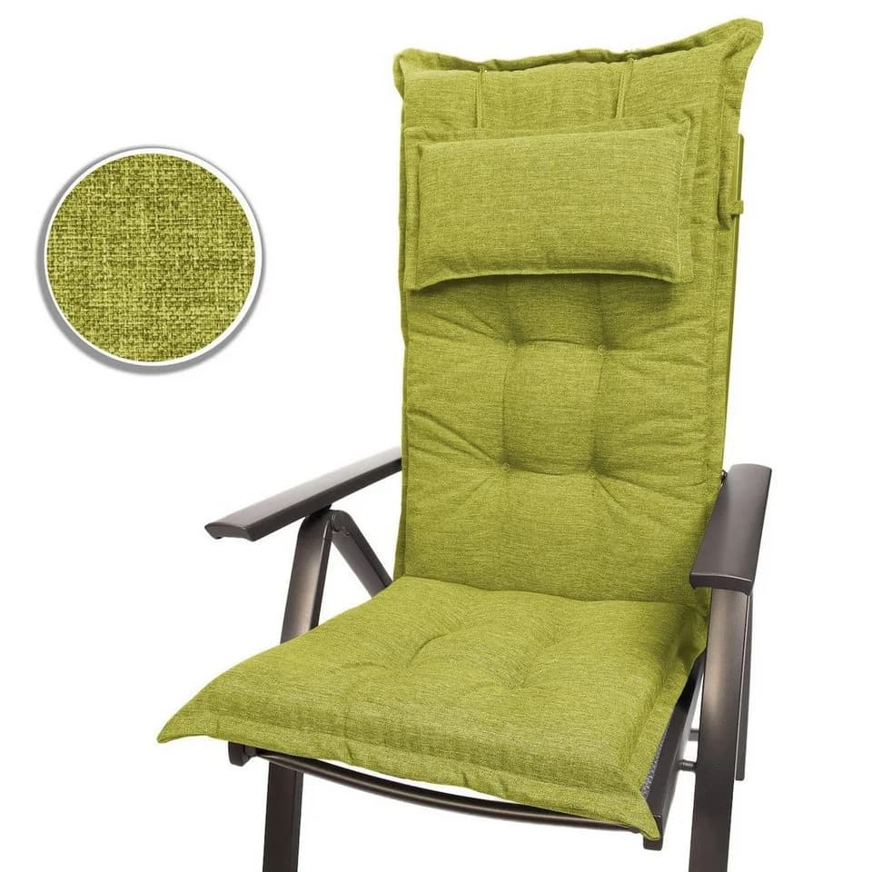 Sunnypillow Hochlehnerauflage Gartenstuhl mit Kopfpolster Grün - Bild 3