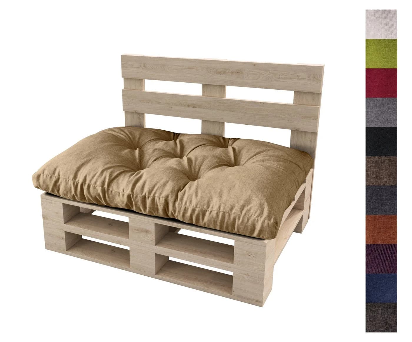 sunnypillow Palettenkissen Gesteppt Sandfarben - Bild 2