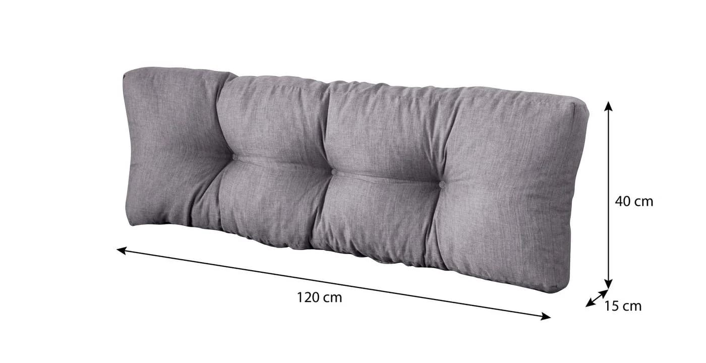 sunnypillow Rückenkissen Palettenkissen Grau Gesteppt - Bild 3