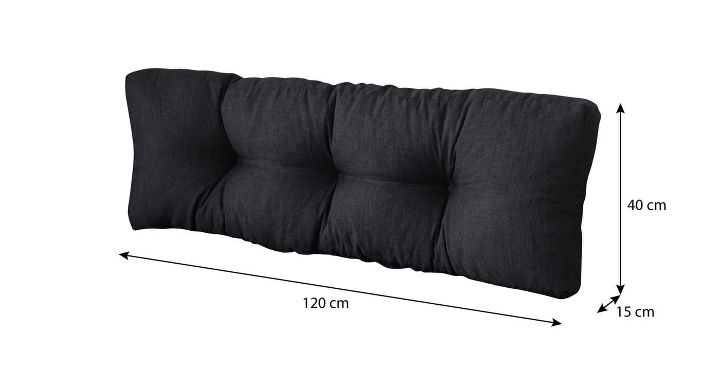 sunnypillow Rückenkissen Palettenkissen Gesteppt Schwarz - Bild 3