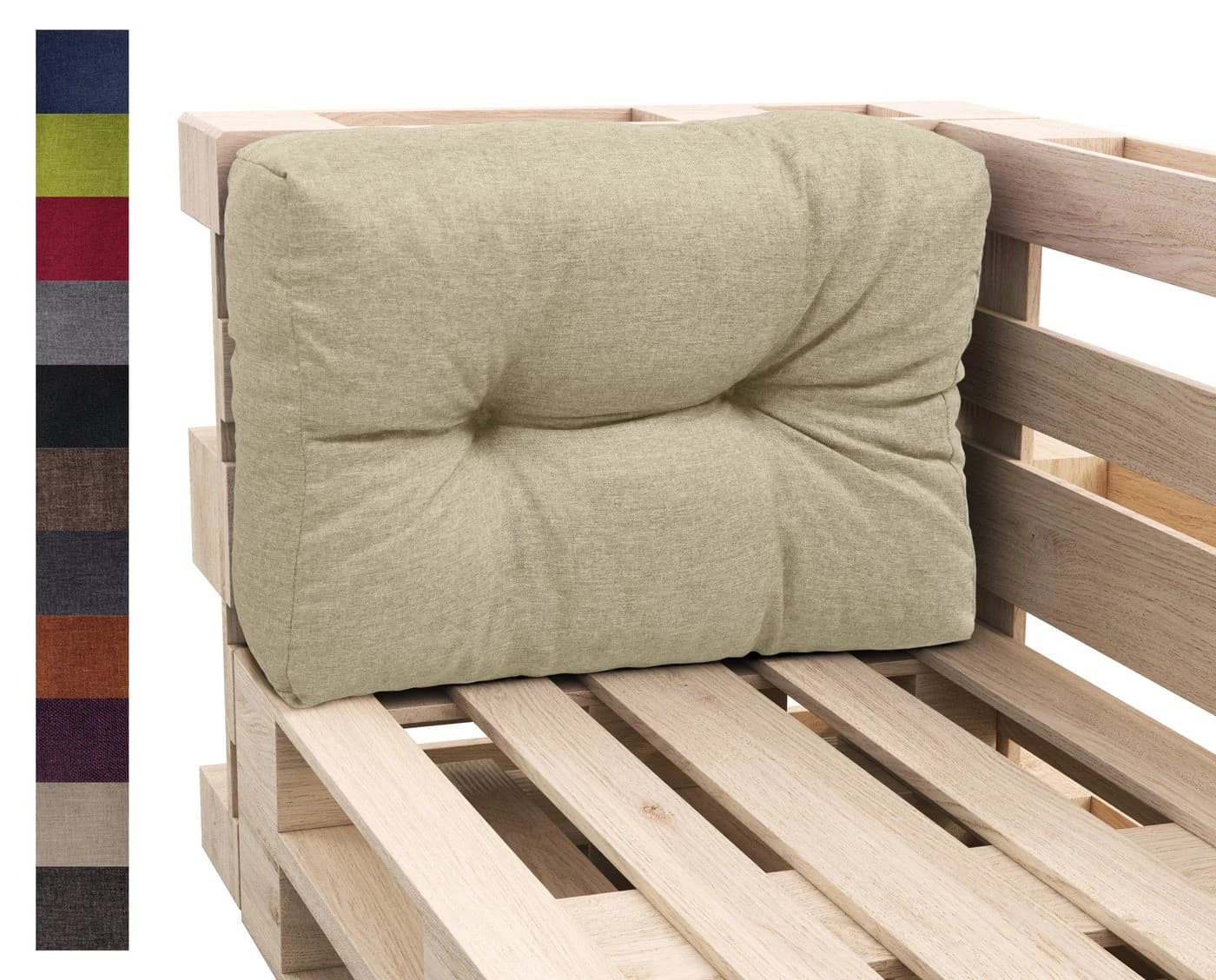 sunnypillow Rückenkissen Palettenkissen gesteppt Cremefarben - Bild 2