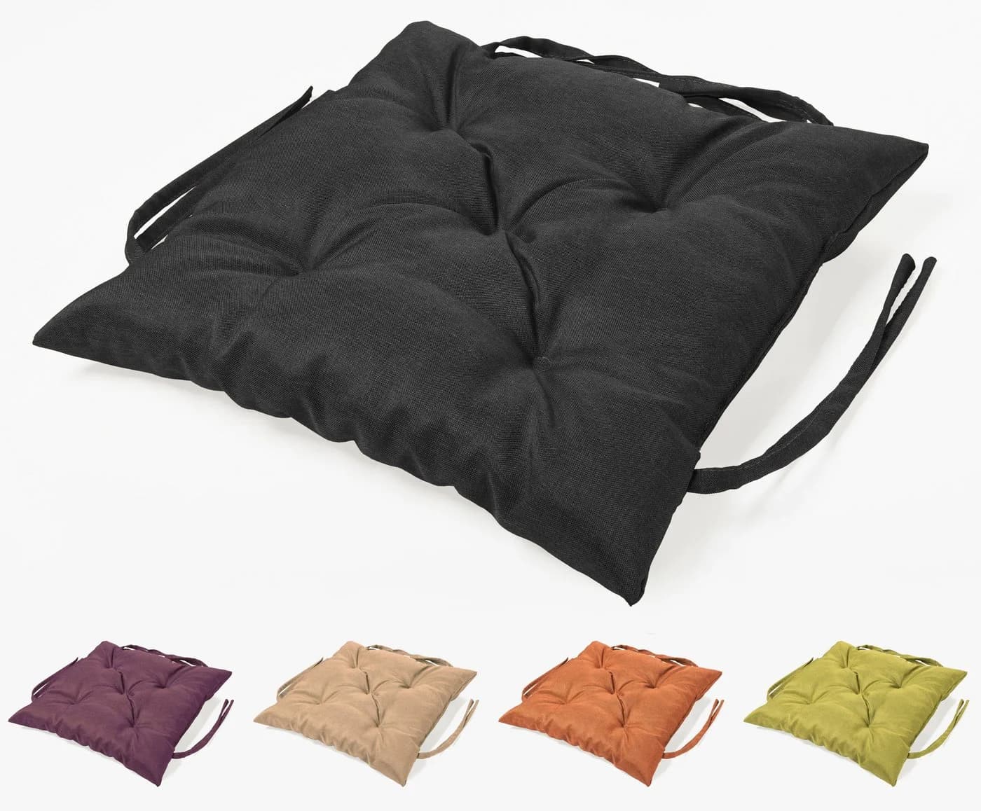 sunnypillow Bankauflage Schwarz 60x60 cm wasserabweisend - Bild 2