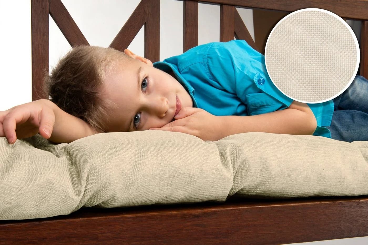 sunnypillow Bankauflage 130x40 cm Beige Polyester