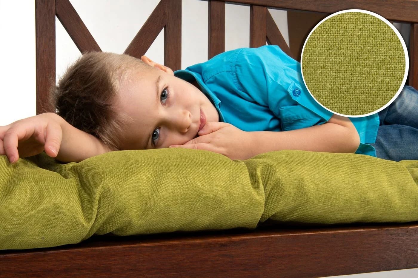 sunnypillow Bankauflage Grün Polyester Befestigungsbänder