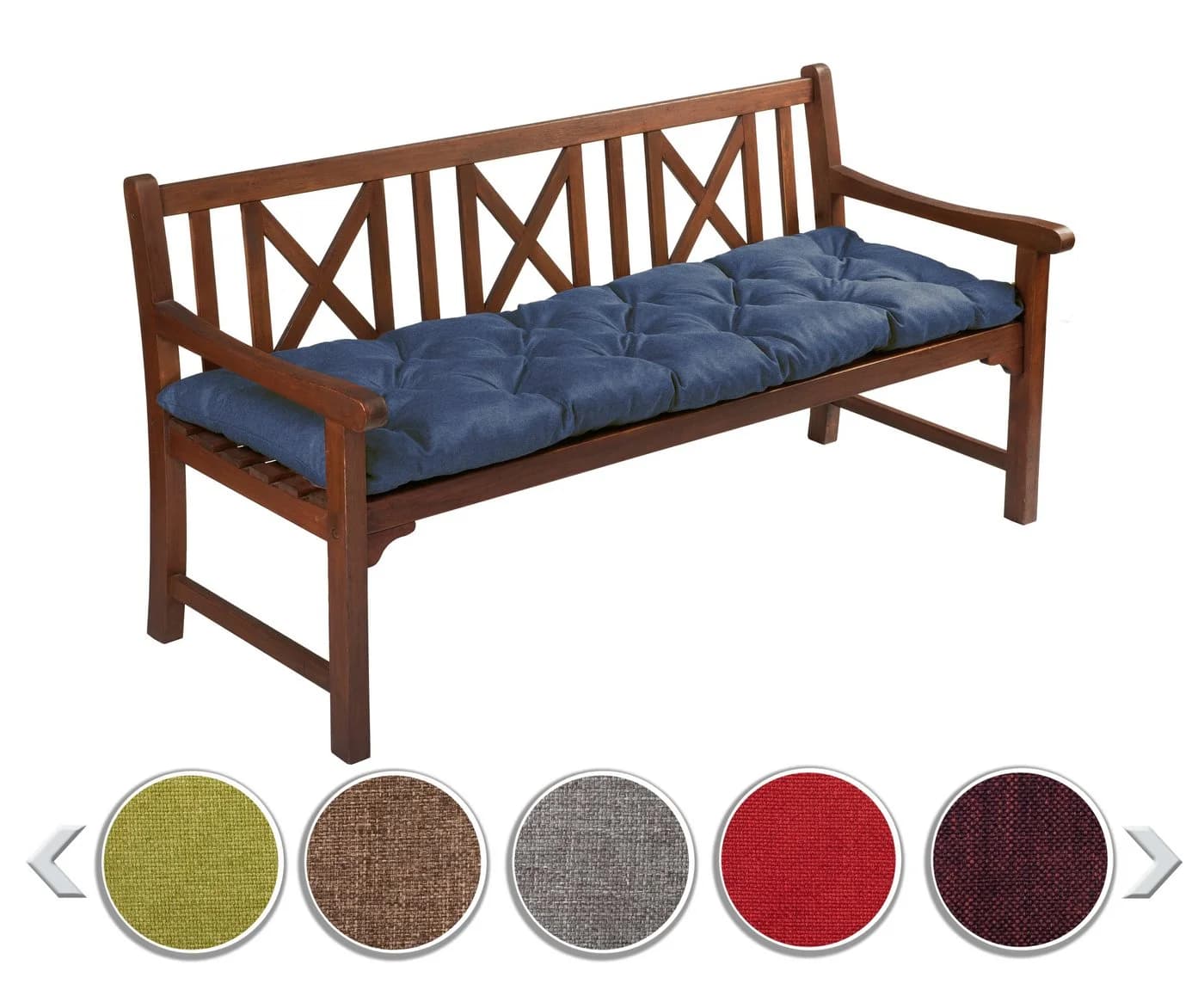 sunnypillow Bankauflage Blau Polyester mit Befestigungsbändern - Bild 2