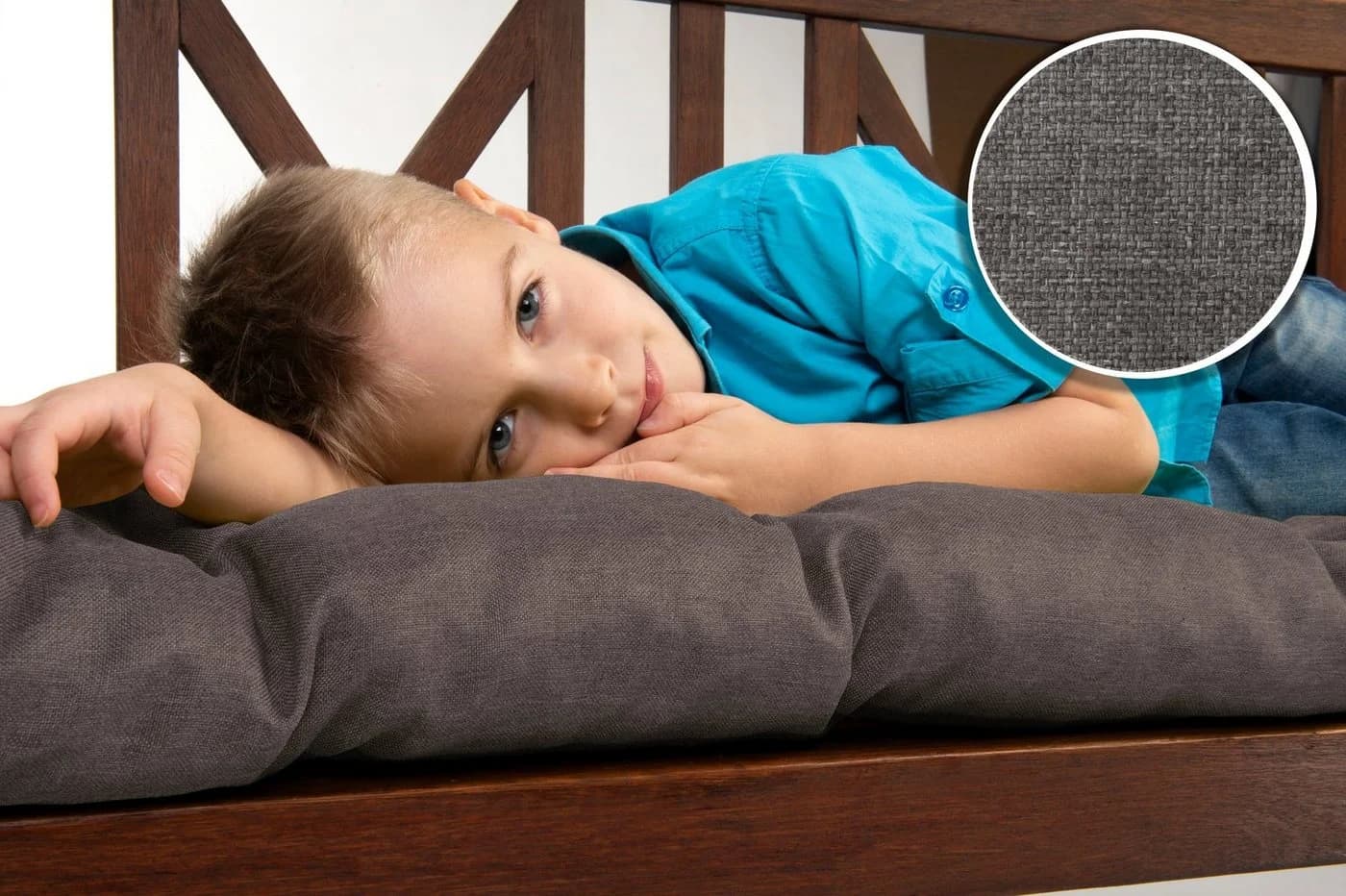 sunnypillow Bankauflage 180x40 cm Anthrazit Polyester