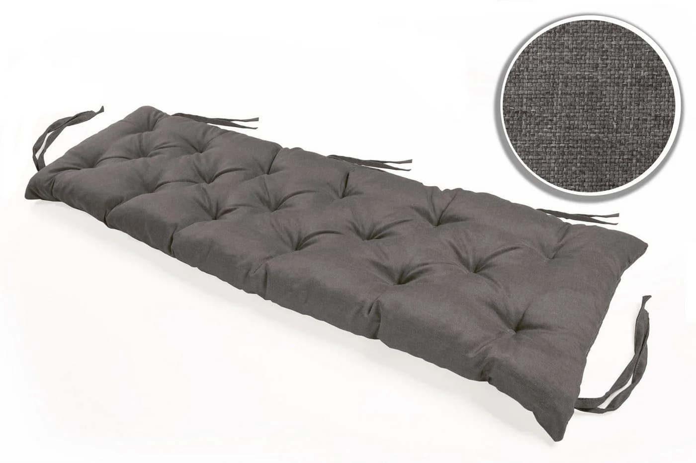 sunnypillow Bankauflage 180x40 cm Anthrazit Polyester - Bild 4
