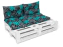 Amilian Gartenbankauflage 3er Set Baumwolle Polyester Türkis Schwarz Bild 2