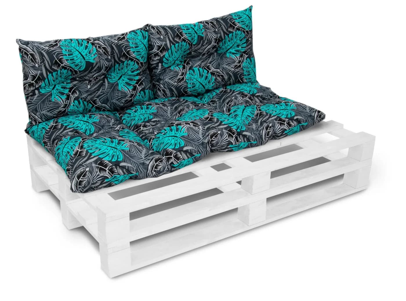 Amilian Gartenbankauflage 3er Set Baumwolle Polyester Türkis Schwarz - Bild 2
