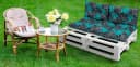 Amilian Gartenbankauflage 3er Set Baumwolle Polyester Türkis Schwarz Bild 5