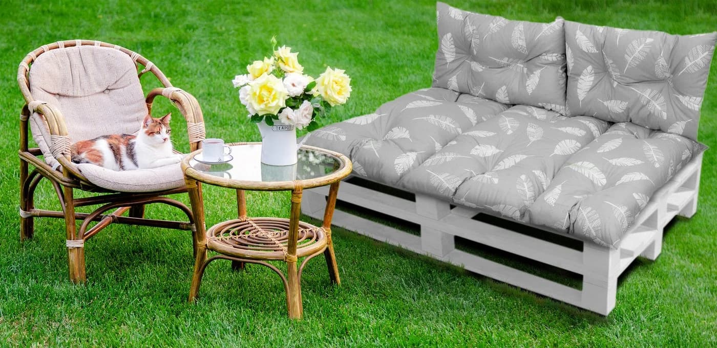 Amilian Dekokissen Set 3-teilig Grau Gartenbank Outdoor - Bild 5