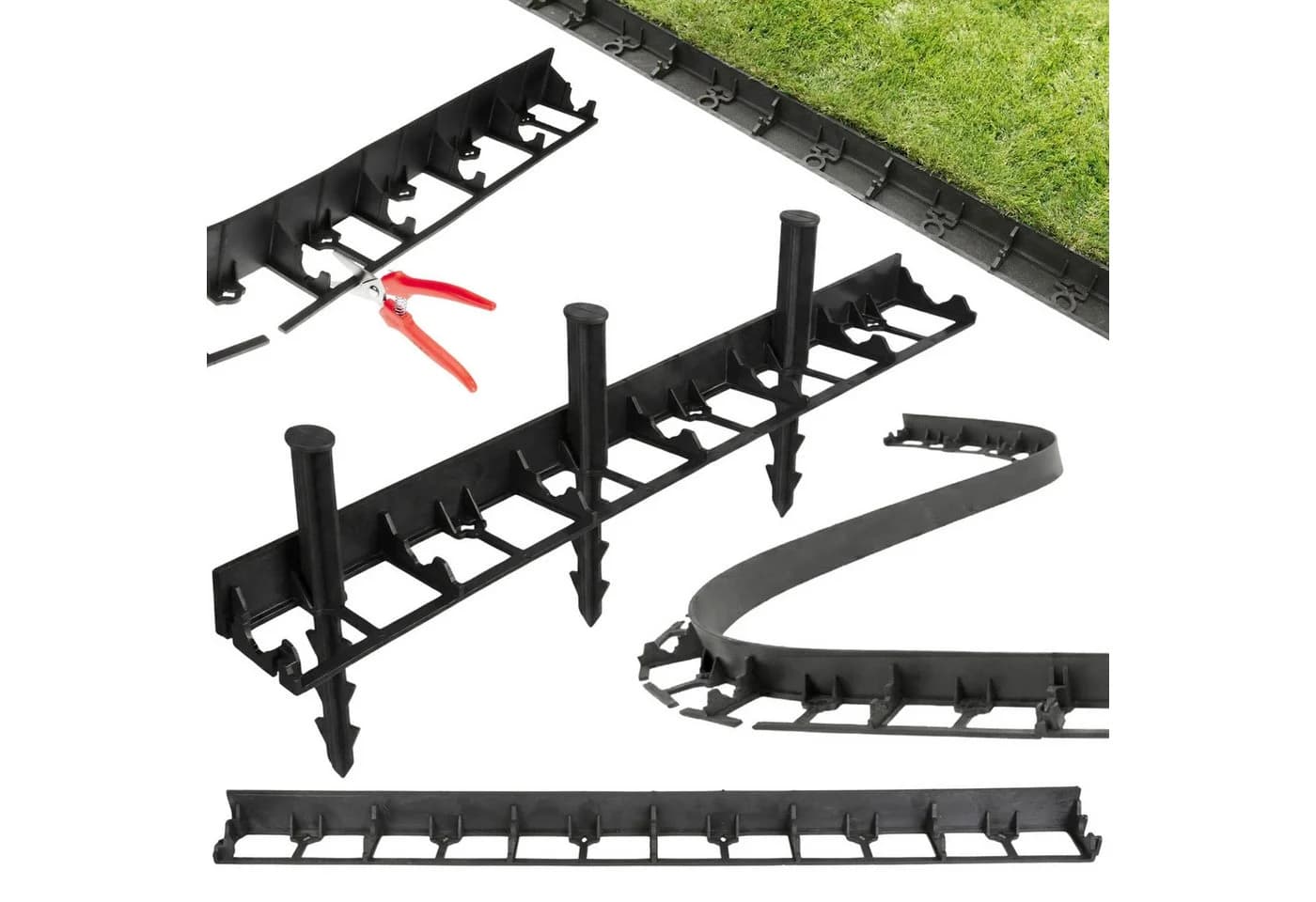 Bellushortus Rasenkante Schwarz 100 cm + Anker GRATIS - Bild 2
