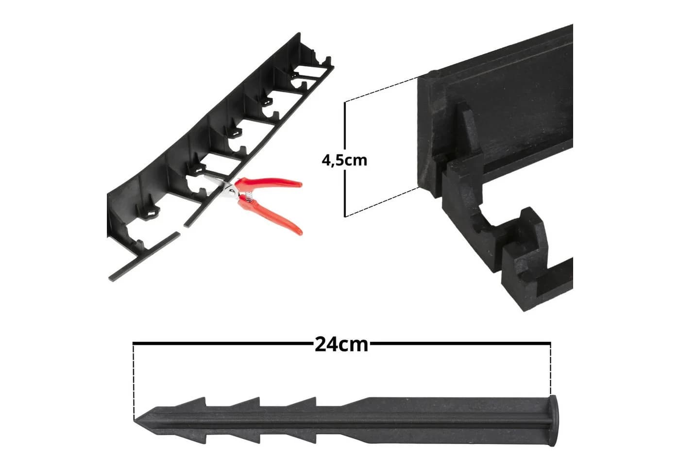 Bellushortus Rasenkante Schwarz 100 cm + Anker GRATIS - Bild 4