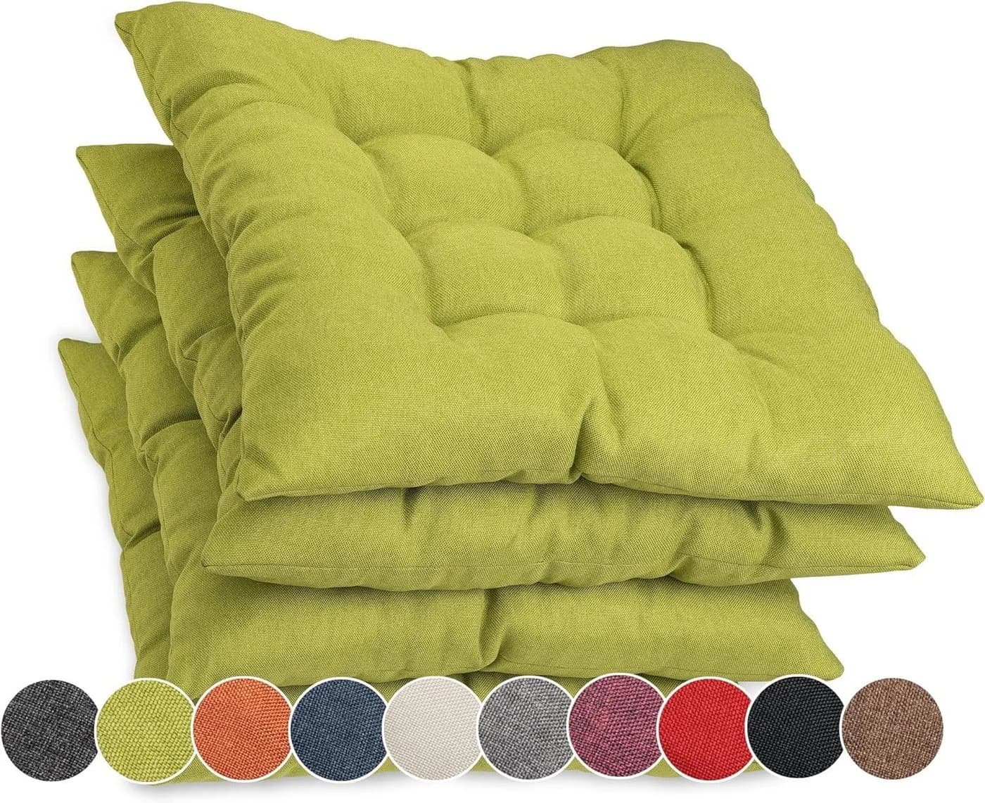 sunnypillow Stuhlkissen 4er Set Ontario Grün mit Bändern - Bild 2
