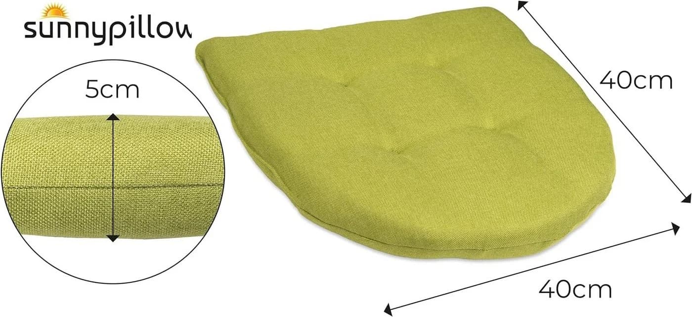 sunnypillow Stuhlkissen 4er Set Grün 40x40cm Gartenkissen - Bild 3