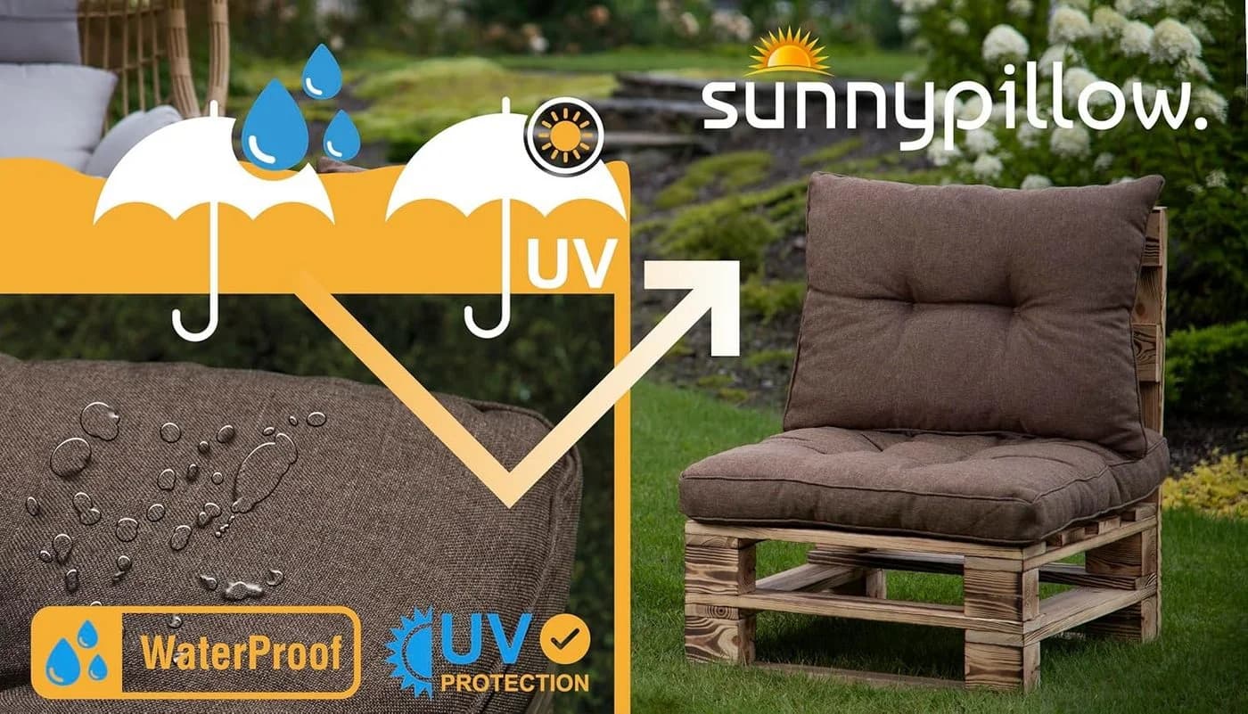 sunnypillow Stuhlkissen Gartenkissen für Gartenmöbel Rattanmöbel, Outdoor / Indoor - Bild 5