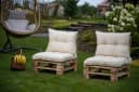 sunnypillow Stuhlkissen Gartenkissen Beige Outdoor Indoor UV-beständig Bild 1