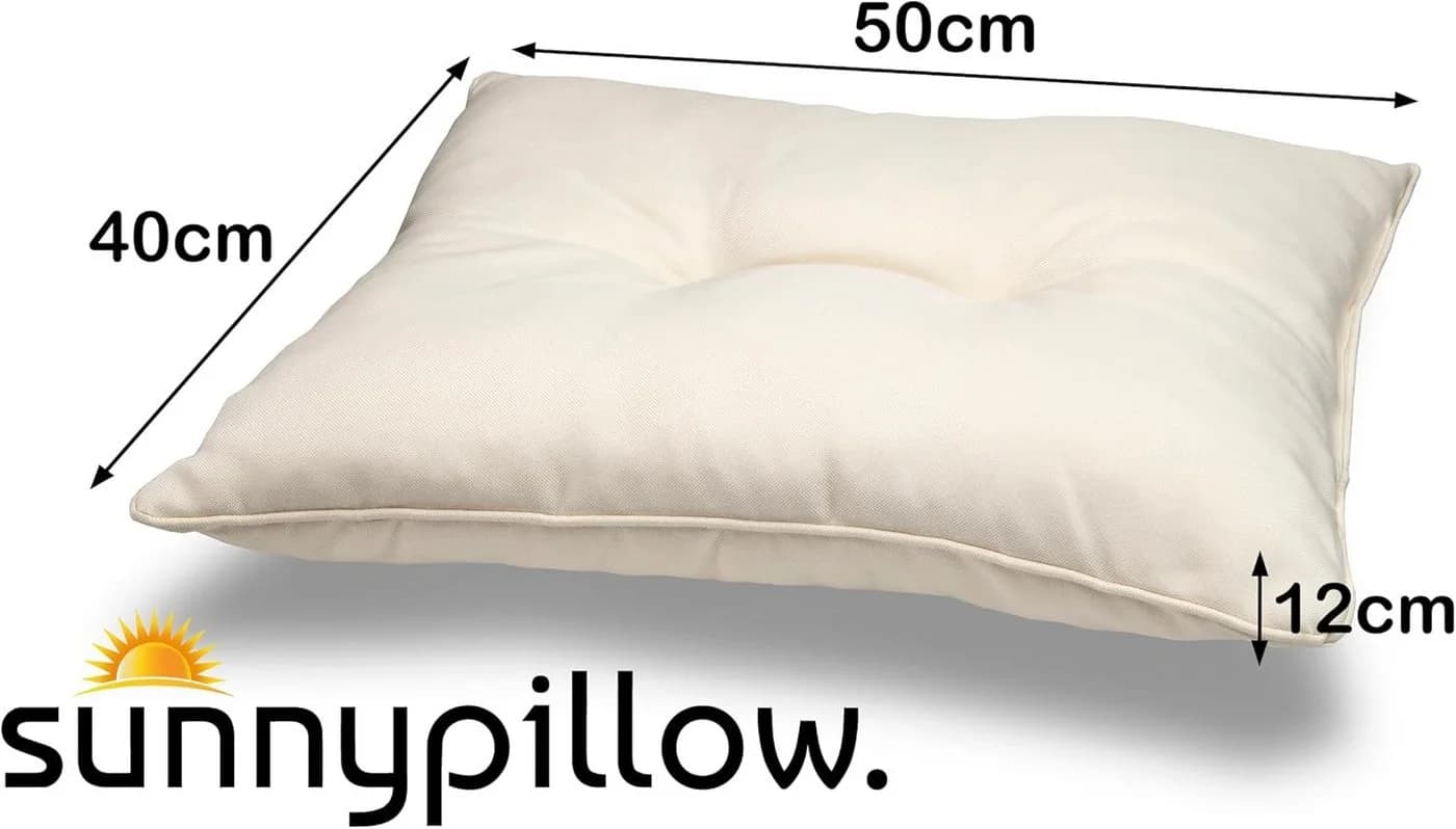 sunnypillow Stuhlkissen Gartenkissen Beige Outdoor Indoor UV-beständig - Bild 3
