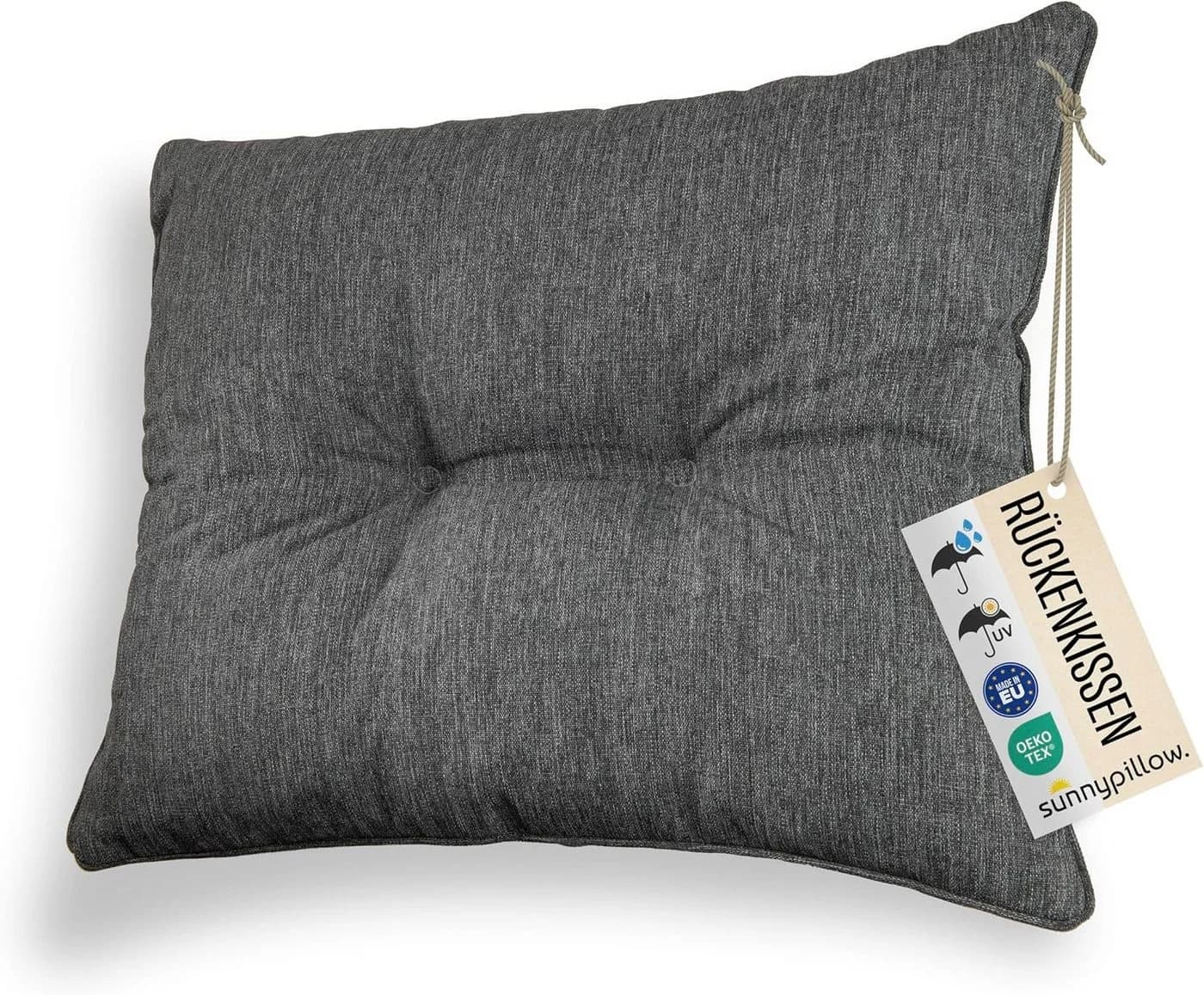 sunnypillow Stuhlkissen Gartenkissen Anthrazit Outdoor Indoor - Bild 2