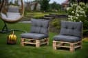 sunnypillow Stuhlkissen Gartenkissen Grau Outdoor Indoor Bild 1