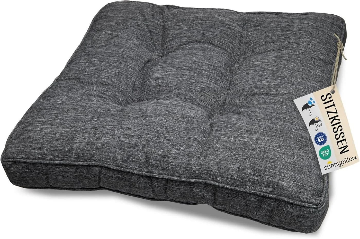 sunnypillow Stuhlkissen Gartenkissen Grau Outdoor Indoor - Bild 2