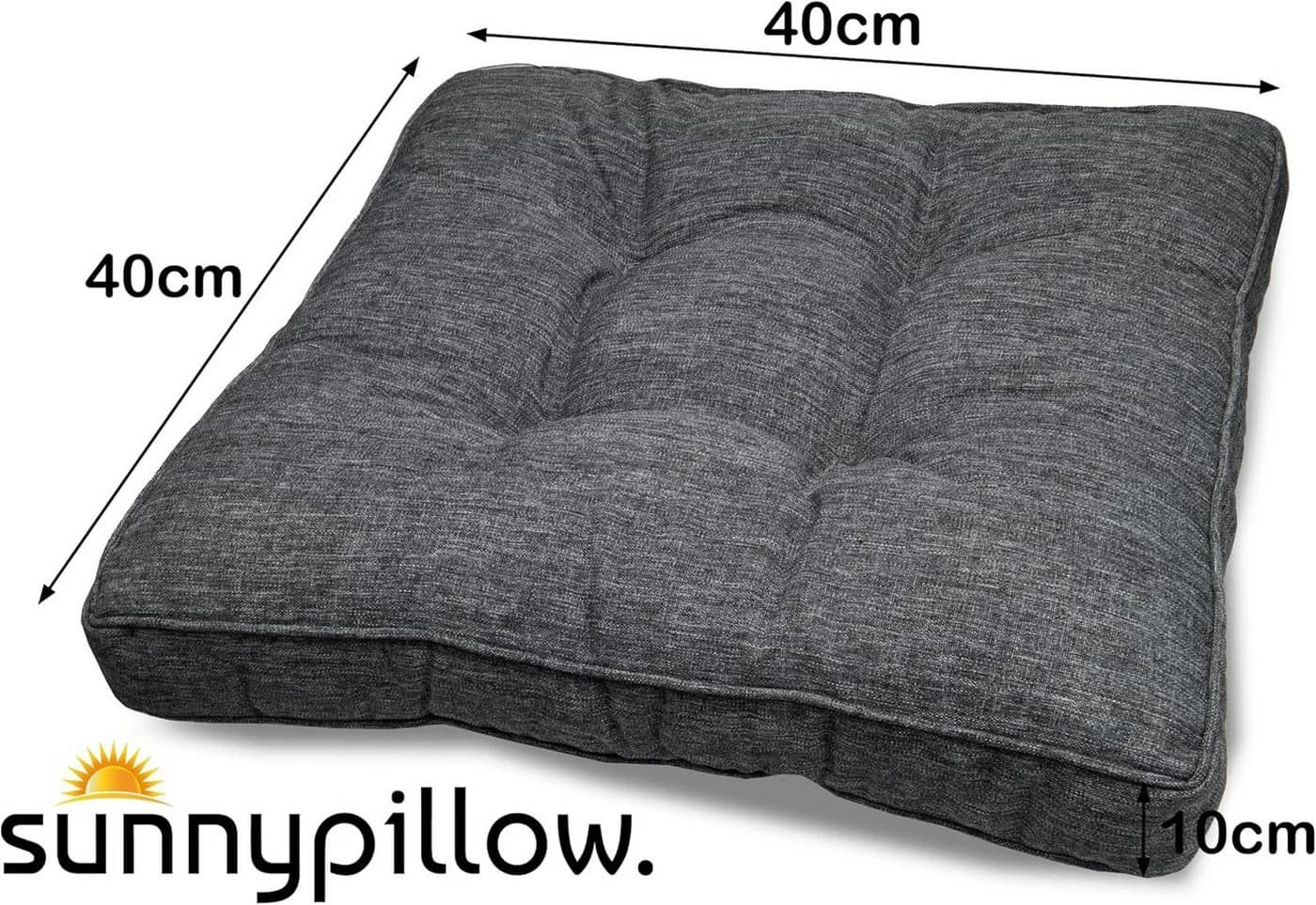sunnypillow Stuhlkissen Gartenkissen Grau Outdoor Indoor - Bild 3
