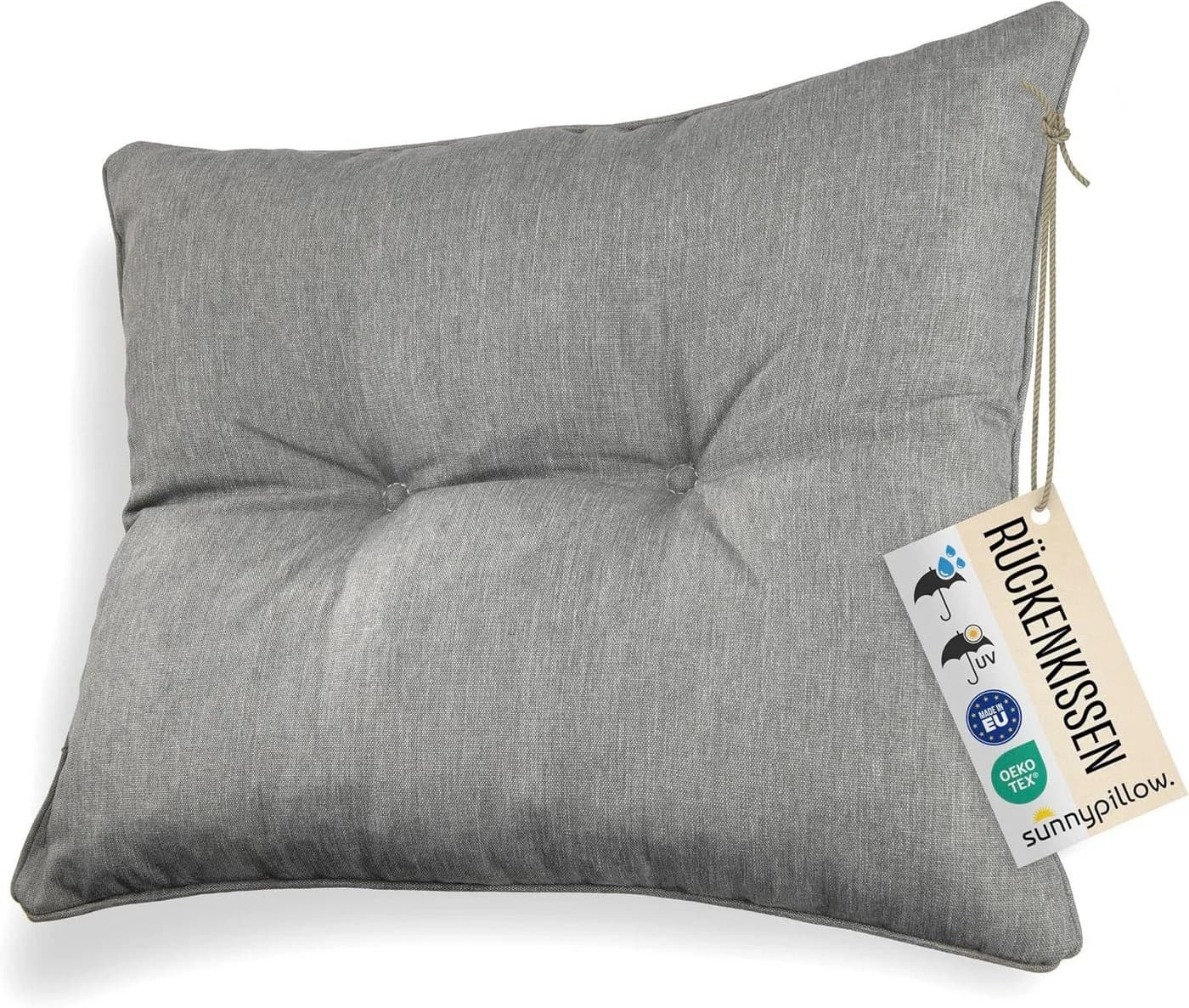 sunnypillow Stuhlkissen Grau Silber Gartenkissen UV-beständig - Bild 2