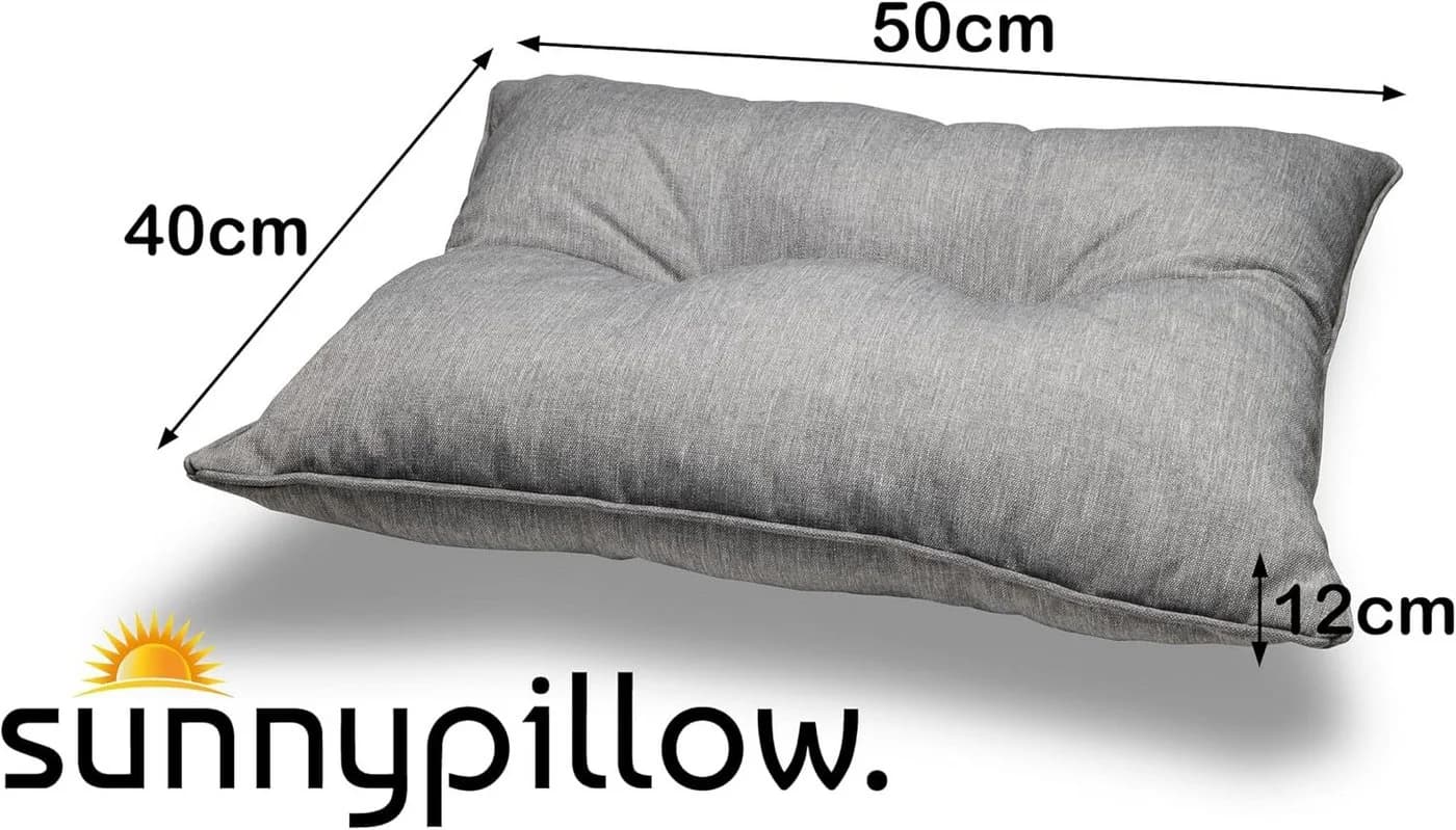 sunnypillow Stuhlkissen Grau Silber Gartenkissen UV-beständig - Bild 3
