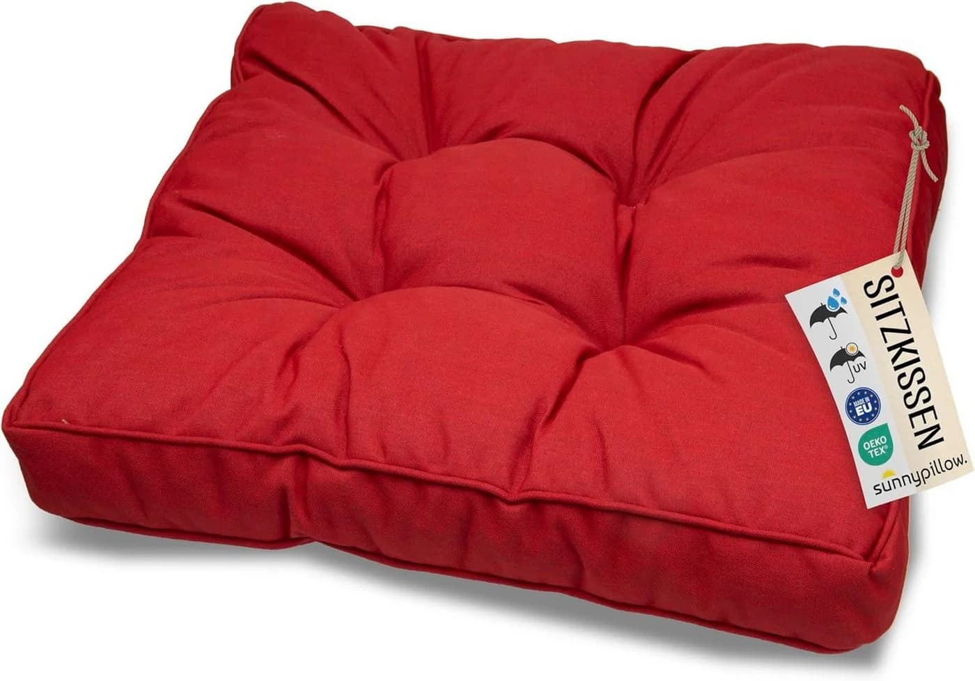 sunnypillow Stuhlkissen Gartenkissen Rot Outdoor Indoor - Bild 2