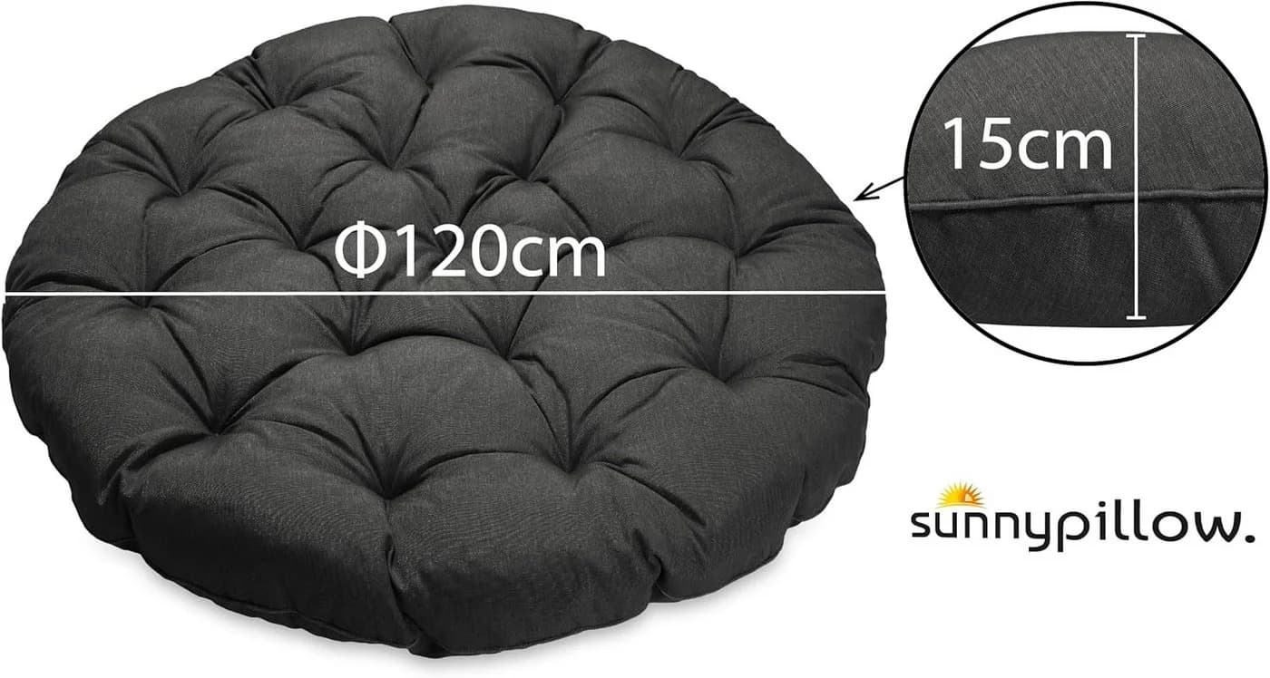 sunnypillow Sesselauflage Schwarz UV-beständig - Bild 3
